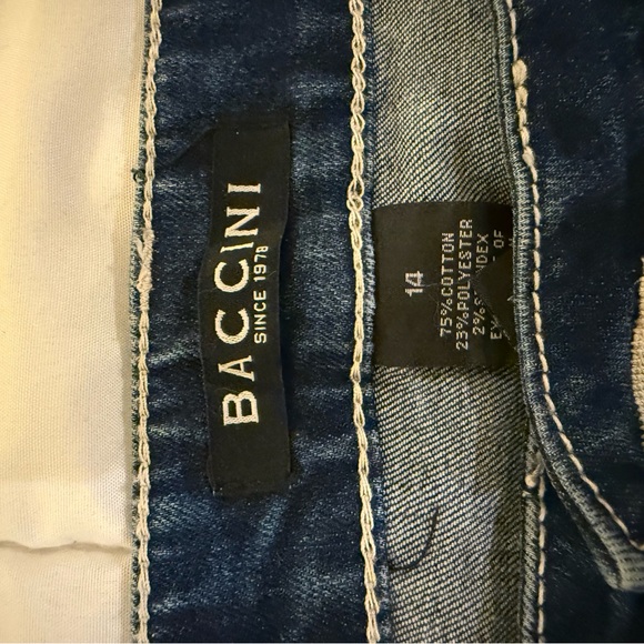 Baccini Blue Cropped Jeans with Eyelet Detailing - Picture 2 of 6